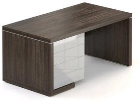 Lineart asztal 160 x 85 cm + bal konténer, bodza sötét / fehér
