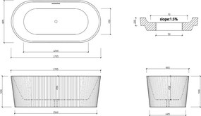 AREZZO design ARNO szabadon álló kád, fényes fehér