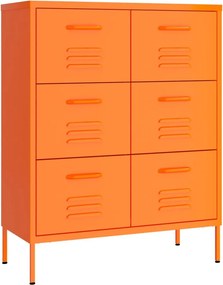 vidaXL narancssárga acél fiókos szekrény 80 x 35 x 101,5 cm