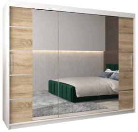 Ruhásszekrény 250 cm Verika 4 250 (fehér + szonoma tölgy). 1064320