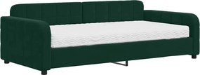 vidaXL zöld bársony heverő matraccal 100 x 200 cm