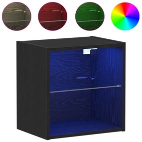 Lebegő Polc 2 db Fekete Tölgy 40x28,5x40 cm Mérnöki Fa
