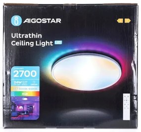 Aigostar LED RGBW fürdőszobai lámpa, 24W, 230V, 42 cm, IP44, távirányítóval