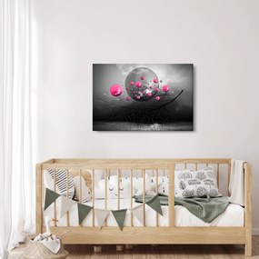 Rózsaszín absztrakt gömbök képe (90x60 cm)