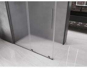 Mexen Velar, tolóajtós zuhanykabin 160 x 75 cm, 8 mm-es matt üveg, polírozott grafit, 871-160-075-31-66