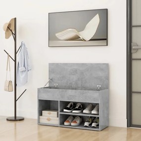 betonszürke szerelt fa cipőtároló pad 80 x 30 x 45 cm