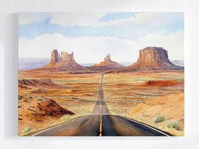 Vászonkép Canvas Monument Valley Út Sivatag Usa Utah 100x75