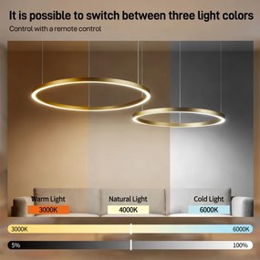 Brilagi - LED dimmelhető, kábelen függő PORTOFINO csillár LED/98W/230V arany +távirányító