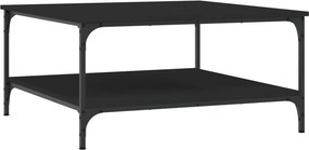 vidaXL fekete szerelt fa dohányzóasztal 80x80x40 cm