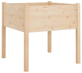 Tömör fenyőfa kerti virágtartó 70 x 70 x 70 cm