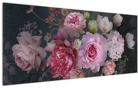Kép - kerti virágok (120x50 cm)