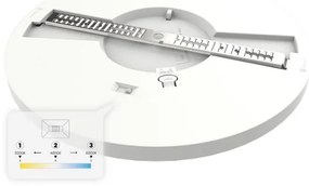 EVORA LED mennyezeti lámpatest, 24W/230V, 3000/4000/6000K, átm. 30 cm, fehér