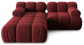 Piros bársony sarokkanapé Bellis – Micadoni Home