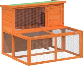 vidaXL barna tömör fenyőfa nyúlketrec 102 x 90 x 84,5 cm
