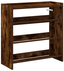 füstös tölgy színű szerelt fa cipőtartó 60x25x62 cm