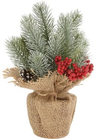 Winter Spruce karácsonyi dekoráció jutában, 9 x 26 cm, mix dekoráció