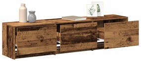 TV Szekrény LED Régi Fa 162.5x34x40 cm Műszaki Fa