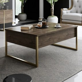 Luxe Walnut and Gold konferenciaasztal