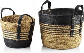 2 Db-os Kosár Szett tengerifűből Bali dekoratív Apróságok Rendszerező