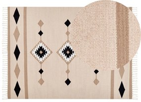Színes kilim pamutszőnyeg 140 x 200 cm BERDIK Beliani