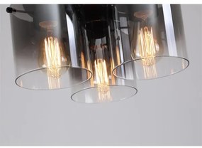 Searchlight 88911-3BK - SWEDEN mennyezeti lámpatest, 3xE27/60W/230V, átm. 39 cm, fekete/füst