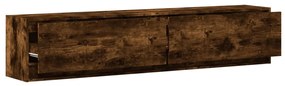 füstös tölgy falra szerelhető TV-szekrény LED-del 180x31x38 cm