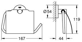 GROHE 40367001 - ESSENTIALS WC-papírtartó, 167 x 119 mm, fényes króm