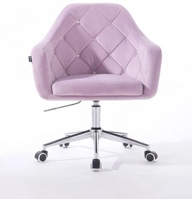 HR830K Halványlila Modern Velúr Szék Krómozott lábbal