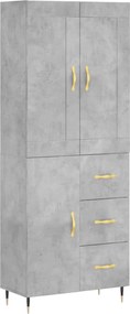 vidaXL betonszürke szerelt fa magasszekrény 69,5 x 34 x 180 cm