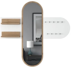 Fali tükör RANI 125x120 cm fehér/barna