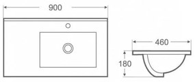 AREZZO design Texas 90x46 mosdótál jobbos AR-090J