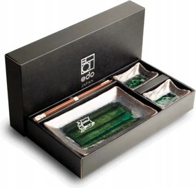Japán sushi porcelán szett zöld-barna, 6 részes Edo Japan