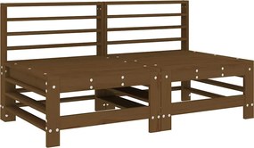 vidaXL 2 db mézbarna tömör fenyőfa kerti középső kanapé