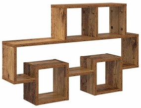 Falpolc polcokkal tárolóval Régi fa 82 x 15 x 51 cm Faanyag
