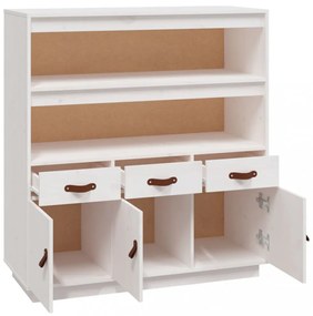 fehér tömör fenyőfa magasszekrény 100 x 40 x 108,5 cm