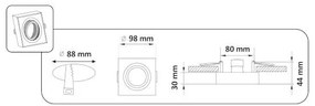 Polux GAJA 320070 Beépíthető spotlámpa max 8W LED IP20