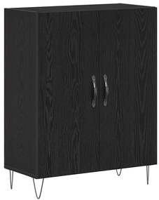 Magas Szekrény Fekete Tölgy 69.5x34x180 cm Mérnöki Fa