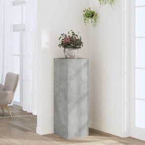 betonszürke szerelt fa növényállvány 33 x 33 x 100 cm