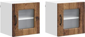 vidaXL Konyhaszekrény Kalmar 2 pcs Öreg fa 40 x 31 x 40 cm Faanyag