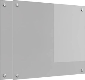 vidaXL Konyhai splashback 2 pcs Világosszürke 70 x 60 cm edzett üveg