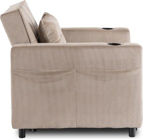 Dönthető fotel bézs kord kárpittal – SOLOR