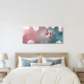 Kép - pillangó a virágok között (120x50 cm)