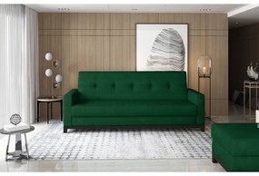 Zöld bársony kinyitható-tárolóhelyes kanapé 216 cm Selene – ELTAP