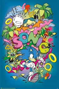 Sonic Pop fali poszter gamer poszter gyerekeknek játék 61x91,5 cm