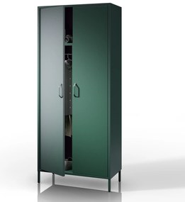 Gardróbszekrény FLAVIO, 800 x 1850 x 450 mm, Modern: palack zöld