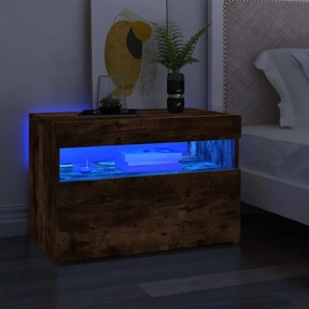füstös tölgy színű TV-szekrény LED-világítással 60 x 35 x 40 cm