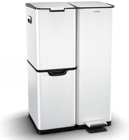 Klarstein Tiyo 3 az 1-ben hulladékgyűjtő 60 l, 30 l + 17 l + 13 l, hulladékválogatás, csendes záródás, rozsdamentes acél fedél