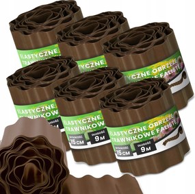 Gyepszegély 15 cm 54 m Kerti Hullámos Paliszád Border Barna Us-t