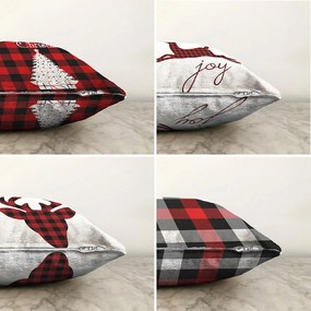 Christmas Tartan 4 db-os karácsonyi zsenília párnahuzat szett, 55 x 55 cm - Minimalist Cushion Covers