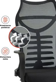 Forgószék ergonomikus fekete. ACTON